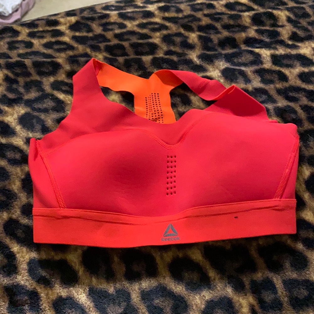 Red sports bra